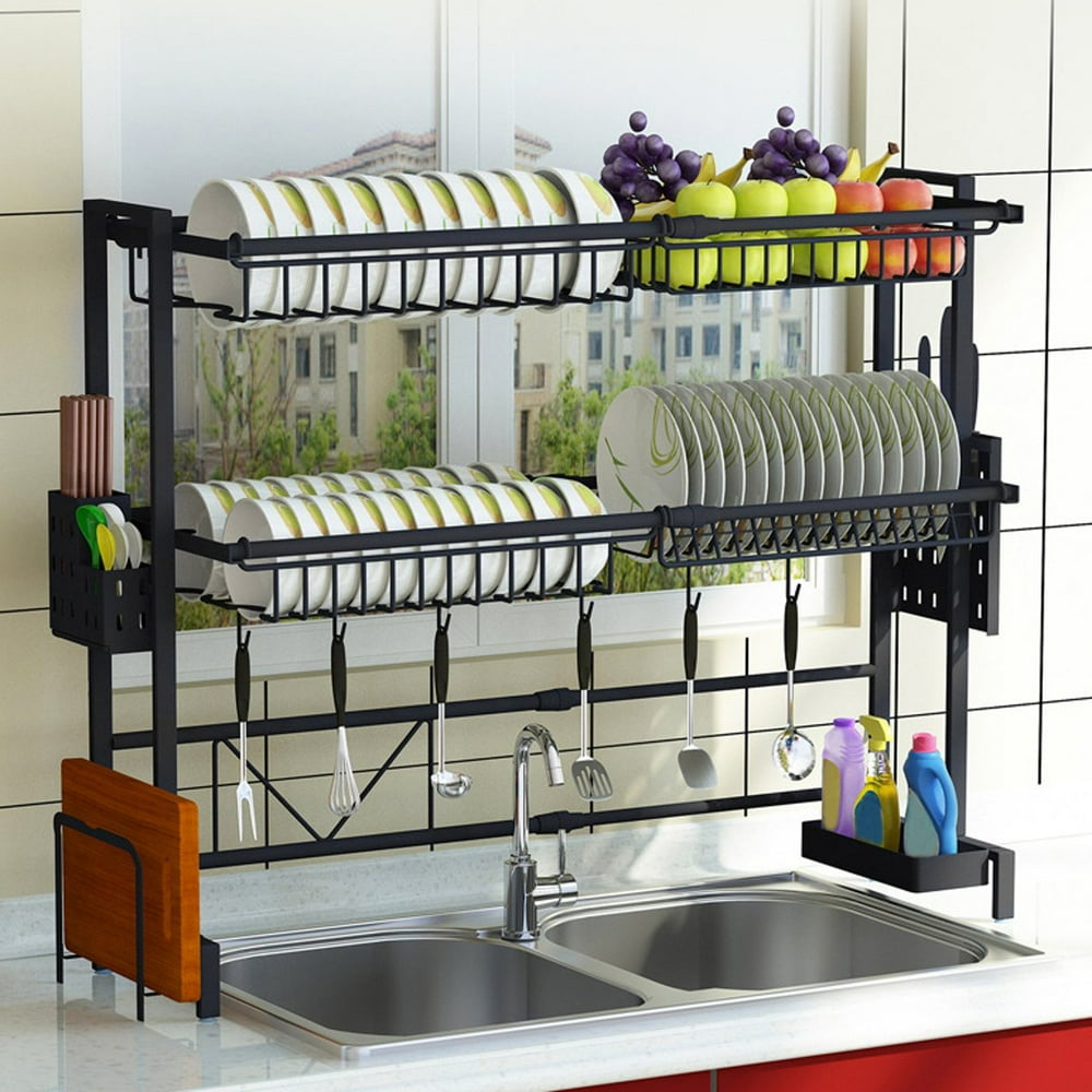 Stainless Steel Dish Drying Rack Adjustable Sink Utensils Dish Dryer