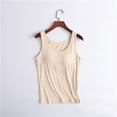 thumbnail image 5 of Sanbonepd Tank Top with Built in Bra for Women Padded Camisole Yoga Workout Tank Tops Slim Basic Undershirt Summer Beige, 5 of 7