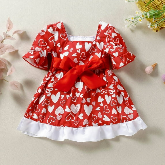 Vedolay Little Girls Dresses Girl Sleeveless Embroidery Princess Pageant Dresses Kids Prom Ball Gown,Red 2-3 Years