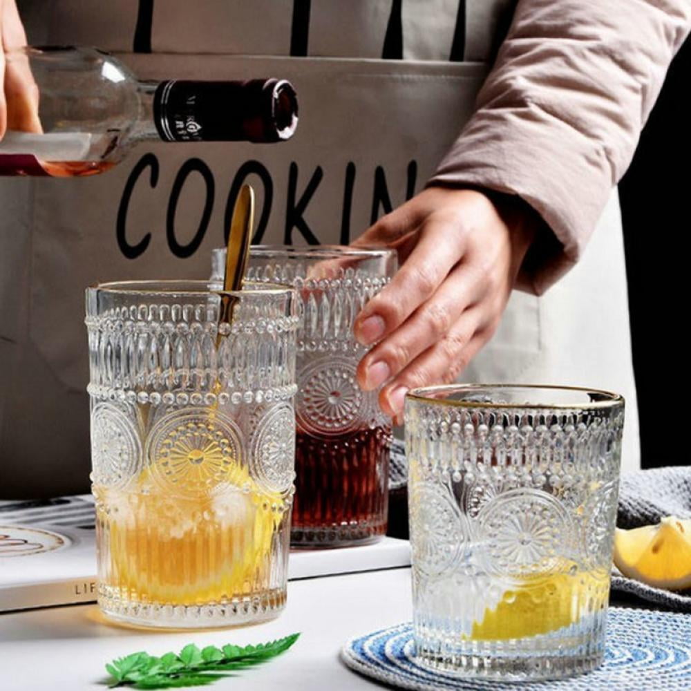 Buy Embossed Romantic Water Glassware Vintage Glasses Set for Juice