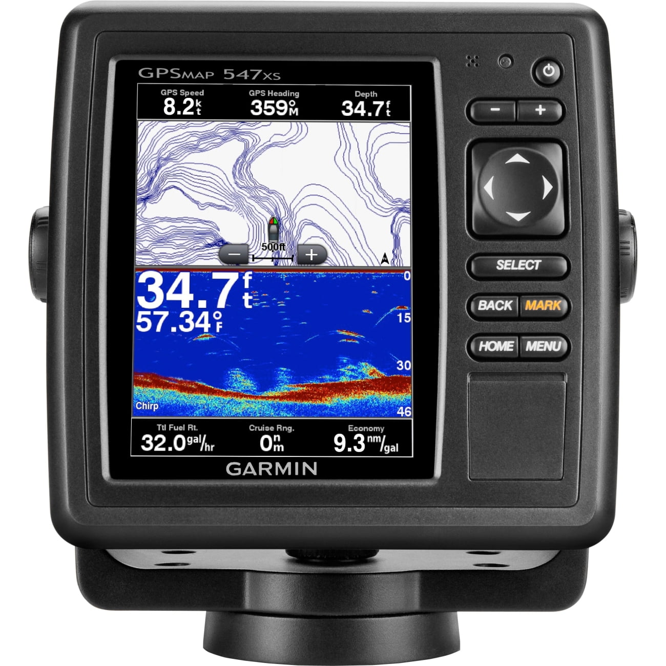 Garmin GPSMAP 547xs 10Hz GPS/GLONASS Receiver with Transducer - Walmart.com