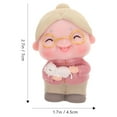 thumbnail image 4 of VORCOOL 1Pc Pink Elderly Woman Statue Cake Ornament Fine Detail Stable Birthday Decoration, 4 of 6