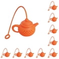 thumbnail image 3 of Wosthever Infusor de té Forma de tetera Filtro de hojas Operación simple Colador de café Naranja, 3 of 6