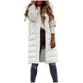 thumbnail image 4 of ZACPNCV Long Puffer Vest Women Winter Hooded Sleeveless Coat Warm Quilted Vest Jacket Zip Up Puffy Coat Fall Warm Outerwear, 4 of 9