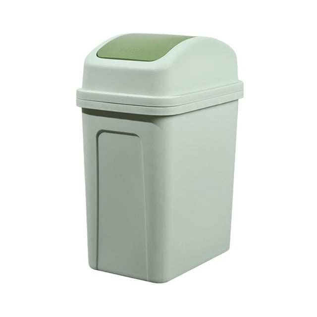 Yhmxh Organizadores y almacenamiento Botes de basura domésticos para sala de estar, cocina, costura gruesa, tapa agitadora, prensa, gran capacidad, plástico, crema, viento, con tapa.