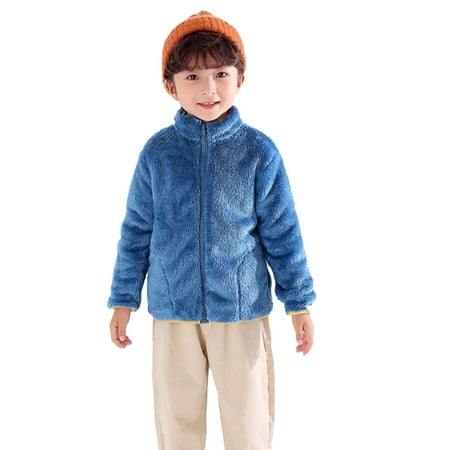 

Dadaria Baby Boys Girls Clothes Newborn Winter Outfits 1-9Y Kids Warm Flannel Winter Fleece Jackets Sweatshirt Thick Coats Blue 90 Toddler