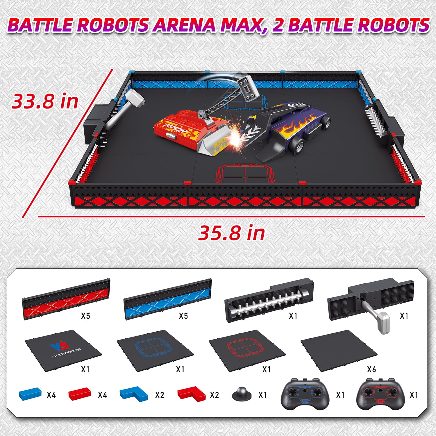 Remote Control Battle Robots, Interactive RC Fighting Robots Toys for Kids- 2.4Ghz RC Battle Bots with Arena, Combat Robots STEM Toys for Boys Girls