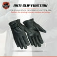 thumbnail image 3 of Daniel Smart Men’s Leather Gloves – Aniline Cowhide Leather Motorcycle Glove with padded palm and Touch Screen Finger Tip, 3 of 7