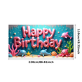 thumbnail image 3 of Underwater Themed Happy Birthday Backdrop Banner with Colorful Fish and Coral Elements Party Supplies Photography Props Birthday Decoration Birthday Party Decorations, 3 of 7