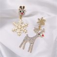 thumbnail image 4 of BNNG Reindeer Earrings Christmas Tree Bell Earrings Christmas Creative Holiday Party Earrings Jewelry Hoop Earrings Women Chritmas Wreath Earrings Holiday Party Earrings, 4 of 4