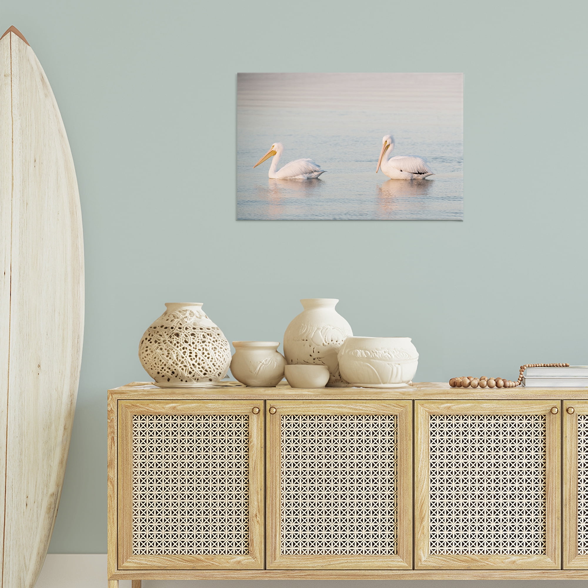 Stupell Industries Pelicans on Calm Waters Animals Photography Wrapped Canvas Art Print Wall Art, 30 x 20
