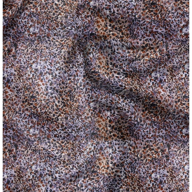 Soimoi Cotton Poplin Fabric Leopard Animal Skin Fabric Prints by Yard 56 Inch Wide