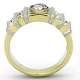 thumbnail image 3 of Two-Tone IP Gold (Ion Plating) Stainless Steel Ring with AAA Grade CZ in Clear for Women Clear Stone Color Style TK797 Size 11, 3 of 4