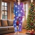 thumbnail image 2 of AINIYS Women's Christmas Pajamas Sets 2 Piece Long Sleeve V Neck Cute Xmas Graphy Loungewear Button Tops and Casual Pants Loungewear Sets Multicolor S, 2 of 7