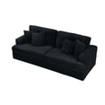 thumbnail image 5 of 79.3" Corduroy Sofa, Compact 3-Seater Couch with Plush Pillows - Perfect for Small Apartments, Home Offices, or Living Rooms - Durable Corduroy Fabric, Easy Assembly, Black, 5 of 8