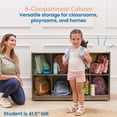 thumbnail image 3 of ECR4Kids 8-Compartment Mobile Backpack Storage Cabinet, Classroom Furniture, Grey Wash, 3 of 9
