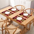 thumbnail image 2 of Placemats Set of 4 Christmas Red Geometric Circle Placemats Heat Resistant Non-Slip Dining Placemats Washable Table Mats for Home Kitchen Décor, 2 of 5