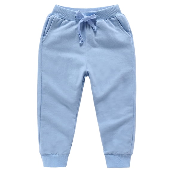 NOEGOEU Boys & Girls Drawstring Cotton Sweatpants Kids Casual Soft Joggers Athletic Pants for 6 M-10 Years (Light Blue,9-10 Years)