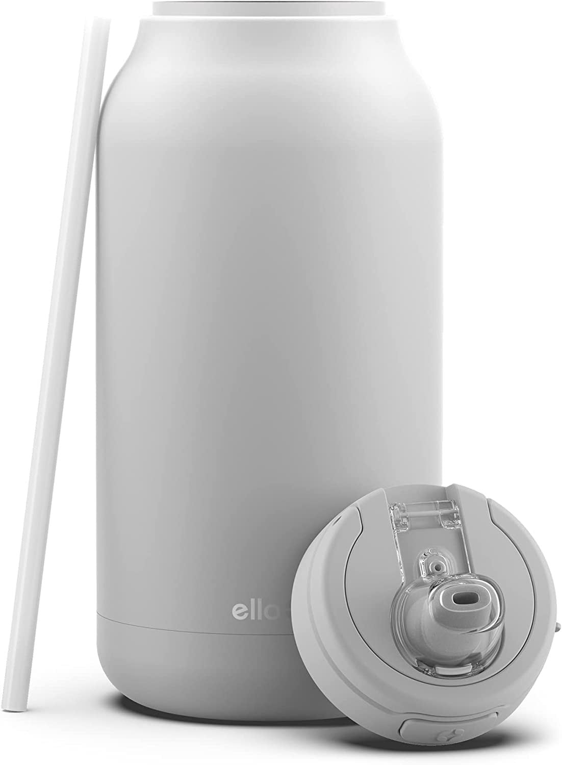 Ello Hydra Half Gallon Vacuum Insulated Stainless Steel Jug with Locking, Leak-Proof Lid and Soft Silicone Straw, Keeps Cold All Day, 64oz, Grey
