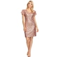 thumbnail image 1 of Fashion Womens Short Sleeve Sequin V Neck Bodycon Mini Club Dress, 1 of 5