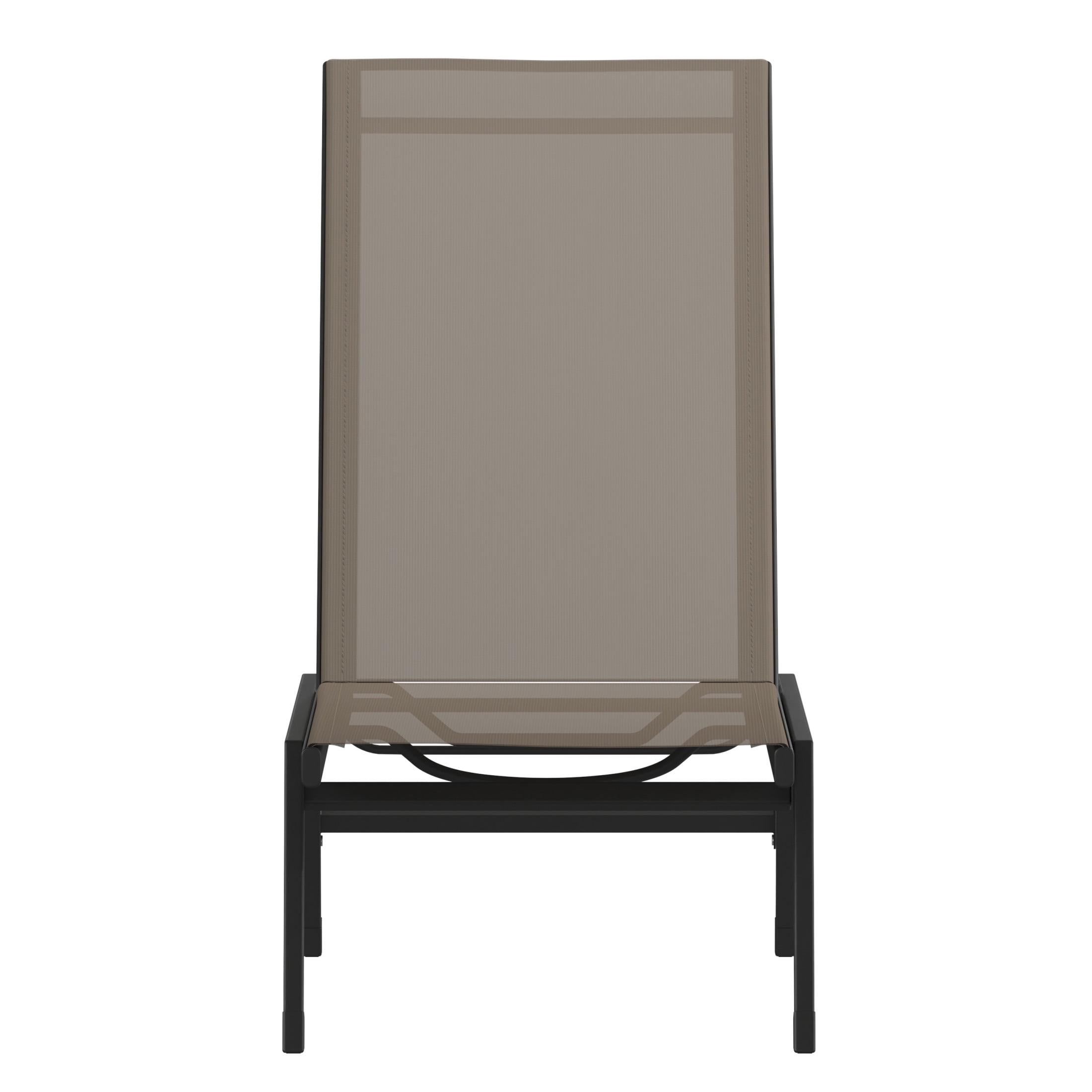 Flash Furniture Brazos Set of 2 Adjustable Chaise Lounge Chairs, Outdoor Five-Position Recliners, All Weather, Black/Brown