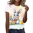 thumbnail image 3 of Yxbdin Easter Egg Shirt for Women Summer Casual Short Sleeve T Shirts Cute Bunny Graphic Tee Happy Easter Day Tops Yellow XXL, 3 of 6