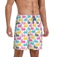 thumbnail image 2 of Gaeub Colorful Rabbit Print Men's Short Pajama Pants, Sleep Shorts, Household Pants, Casual Pants with Pockets-Large, 2 of 6