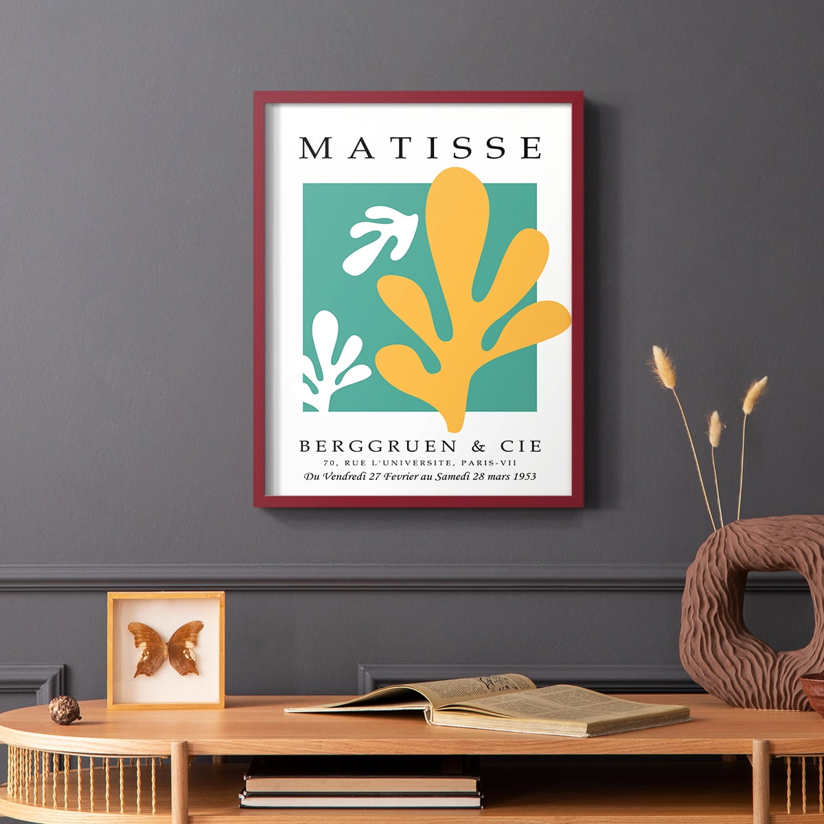 Matisse CCCXLIV in Red Solid Wood 22 x 28 Framed Print