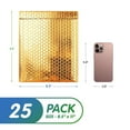 thumbnail image 2 of Gold Metallic Bubble Mailers, 8.5 x 11 Inches. Pack of 25 Opaque Metallic Bubble Envelope. Self-Seal Foil Shipping Envelopes. Waterproof Poly Mailers Metallic for Small Businesses, 2 of 8