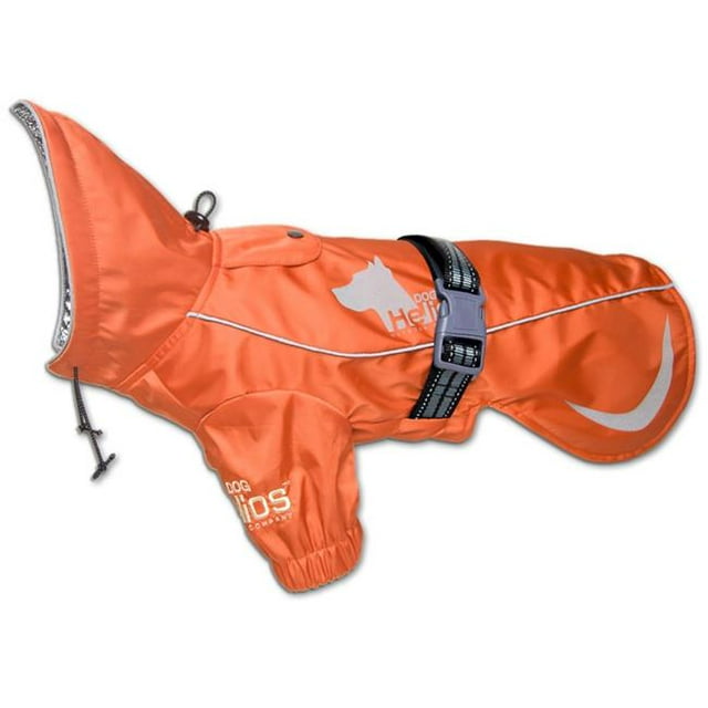 Dog Helios JKHL16ORSM Ice-Breaker Extendable Hooded Dog Coat with Heat Reflective Tech - Orange - Small