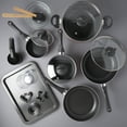 thumbnail image 3 of Basic Essentials 29-Piece Non-Stick Aluminum Cookware Set in Black with Baking Sheet, Cookie Cutters, Silicone Utensils, Glass Mixing Bowls, Measuring Cups and Spoons, 3 of 17