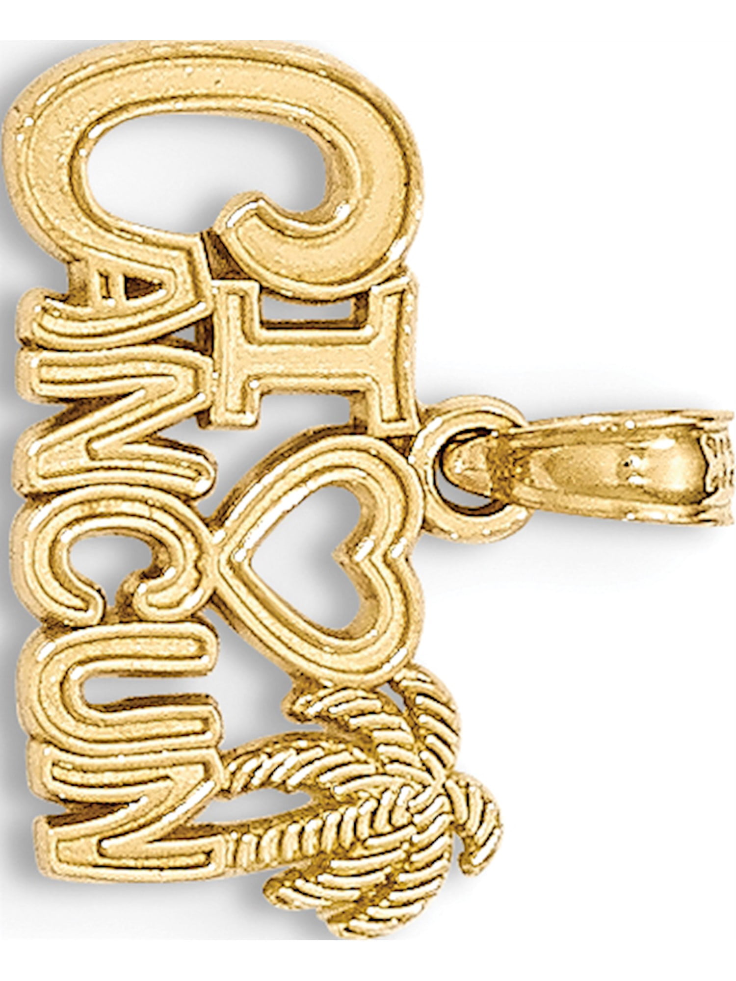 Designer 14K Yellow Gold I Heart Cancun CutOut Charm (Length=14.5