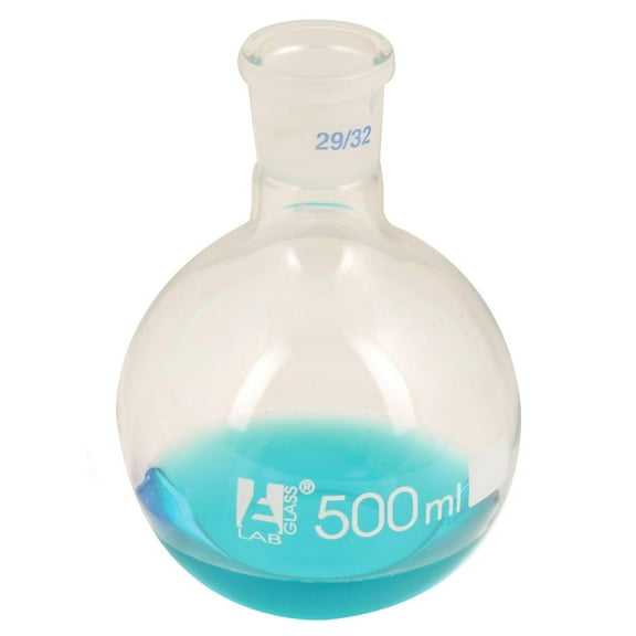 Boiling Flask with 29/32 Joint, 500ml Capacity, Flat Bottom, Interchangeable Screw Thread Joint, Borosilicate Glass - Eisco Labs