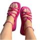 thumbnail image 4 of Amzcrzy Zapatos de mujer,Zapatos de mujer,Zapatillas de mujer, Sandalias de playa con botones y punta redonda para mujer, cómodas, de color liso Sandalias Mujer Zapatillas De Casa, 4 of 4