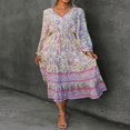 thumbnail image 4 of POINTERTECK Robe Bohème pour Femmes avec Manches Longues et Col en V Parfaite pour les Fêtes, 4 of 9