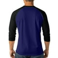 thumbnail image 6 of Henley Shirts for Men Raglan 3/4 Sleeve Muscle Baseball T-Shirts Button V Neck Shirt Contrast Color Tee Tops, 6 of 7