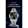 Taxau Sliver Mens Watch Large Black Face Watch For Men Waterproof Mens