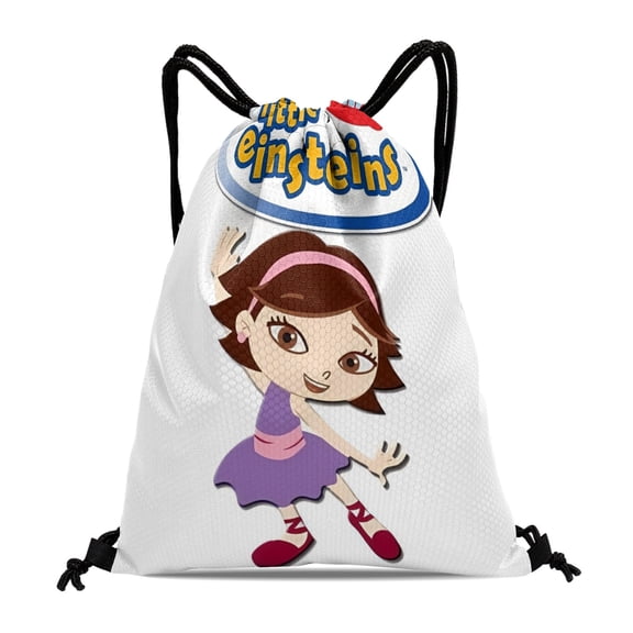 Drawstring Backpack for Little Einsteins Sackpack Women Men Adults Party Favor Bags Sports for Gym Travel Swimming Hiking Camping Tote Bag 11.8 × 15.7 in