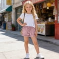 thumbnail image 6 of Frostluinai Girls Lightweight Jean Shorts Casual Baggy Fringe Hem Hot Pants Elastic Waist Comfy Denim Shorts Distressed Washed Jeans with Pocket 4-14Y, 6 of 9