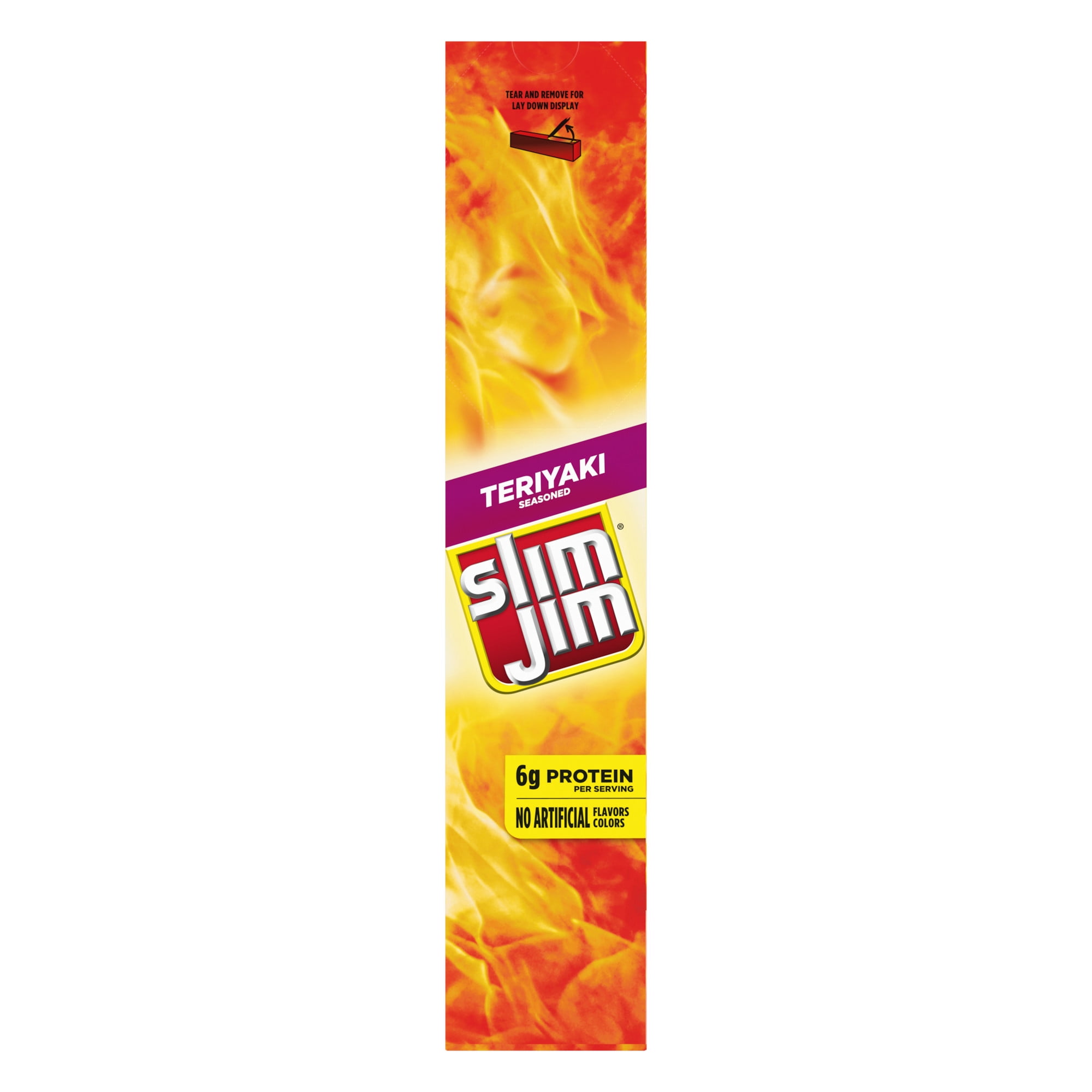 Slim Jim Giant Smoked Meat Sticks, Teriyaki Flavor, 6g Protein Per Stick, 0.97 oz. (24-ct)