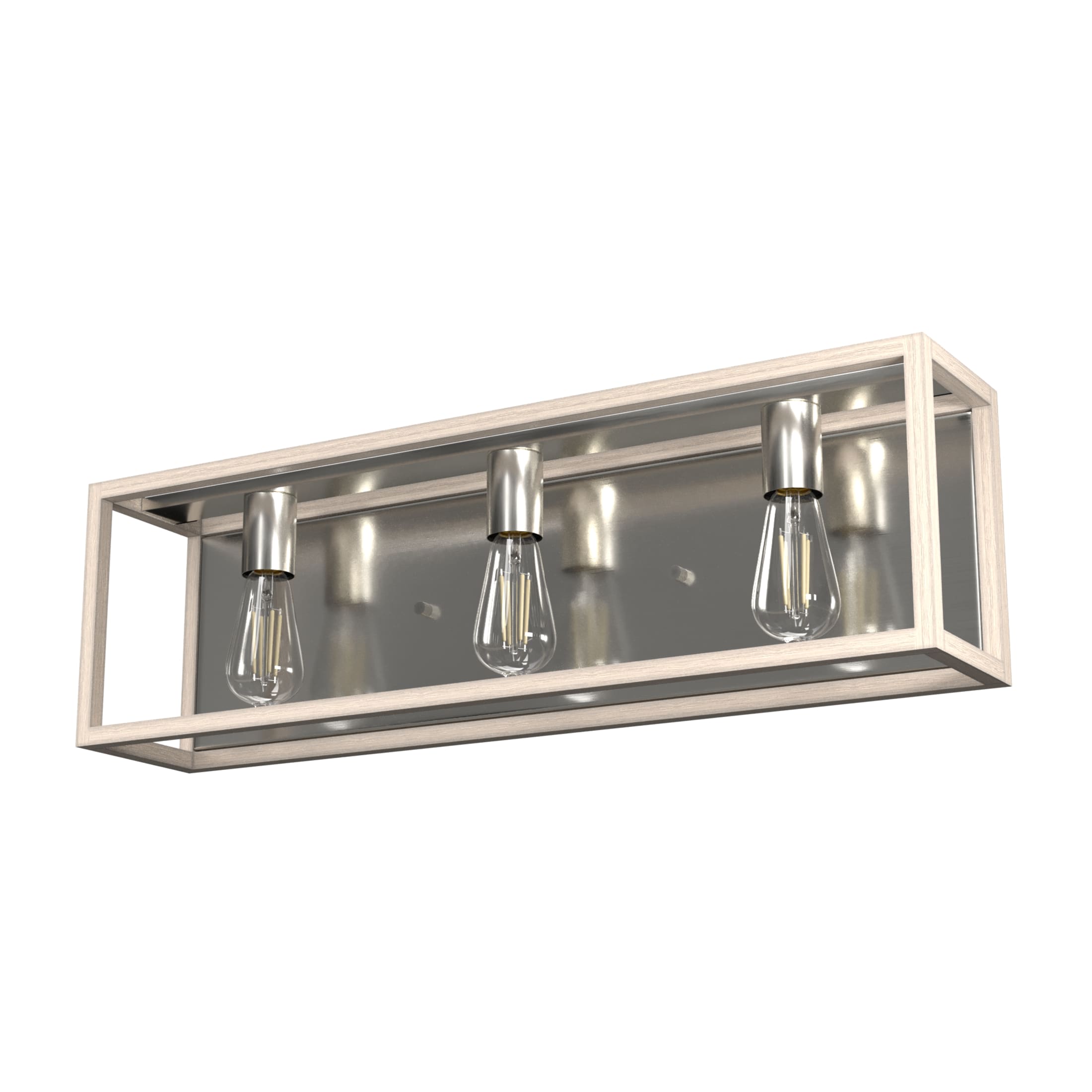 Hunter - Squire Manor 3-light Brushed Nickel, Medium Size Vanity Light, Dimmable, Modern Style, for Bedrooms, Dining, Living Rooms - 19674