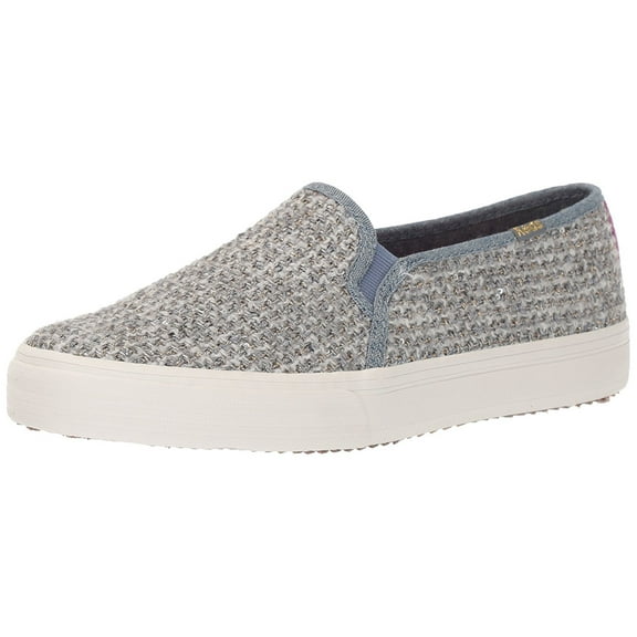 Keds Women's Double Decker Sequin Knit Fashion Sneaker,Gray,6.5 M US