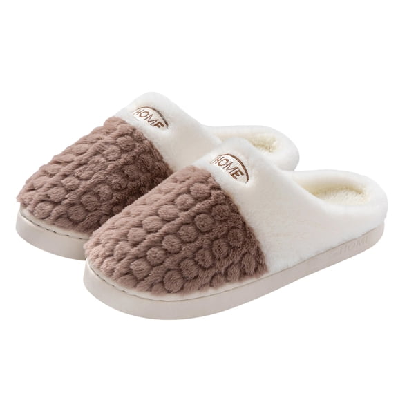 XIMIN Women's Fleece Lined Indoor Slippers Winter Warm Fuzzy House Slippers with Memory Foam Soft Comfortable Fuzzy Slippers Indoor and Outdoor Soles
