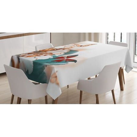 

Nature Tablecloth Colorful Butterflies Flying over Violet Petals Flowers Spring Beauty Illustration Rectangular Table Cover for Dining Room Kitchen 60 X 90 Inches Multicolor by Ambesonne