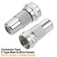 thumbnail image 2 of Unique Bargains F Type Male to RCA  Female Silver Tone RF Coaxial Adapter Connector 3pcs, 2 of 4