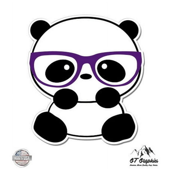 Nerd Panda - 3" Vinyl Sticker - For Car Laptop I-Pad Phone Helmet Hard Hat - Waterproof Decal