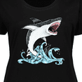 thumbnail image 4 of Inktastic Great White Shark Jumping Women's Plus Size T-Shirt, 4 of 5