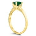 thumbnail image 2 of SZUL Women's Emerald Cut 6X4MM Emerald and Diamond Three Stone Ring in 10K Yellow Gold, 2 of 4