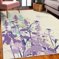 thumbnail image 3 of Dragonfly Decorative Rug, Nature Plants Grass with Wildflowers with Paintbrush Effects Print Art, Quality Carpet for Bedroom Dorm and Living Room, 6 Sizes, Violet Ivory, by Ambesonne, 3 of 4