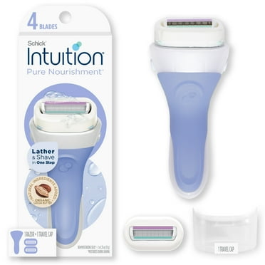 Schick Intuition 4-Blade Pure Nourishment Women's Razor Handle Plus 2 Razor Blade Cartridge Refills